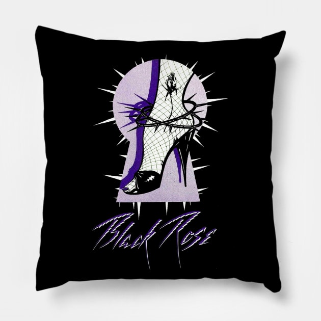 Black Rose 1980 Pillow by Pop Fan Shop