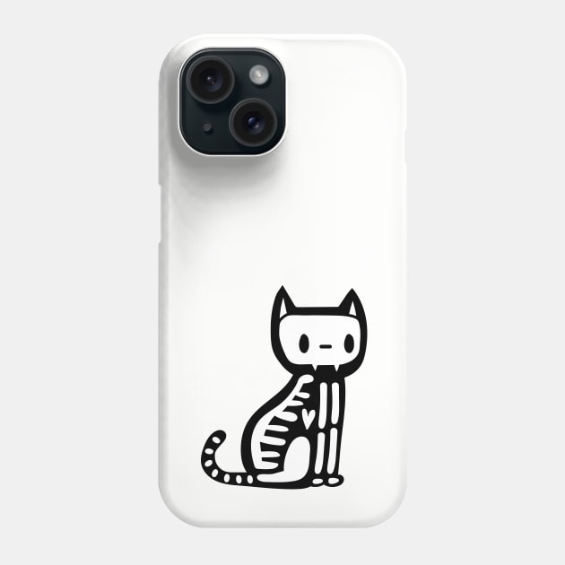 Halloween skeleton cat Phone Case by illulief