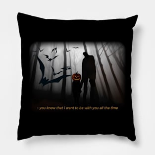 Halloween Slenderman Horror With pumpkin old movies spooky Pillow