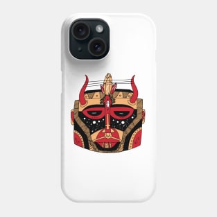 Red and Cream African Mask No 8 Phone Case