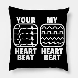 Funny Analog Synthesizer Heartbeat Waveforms ADSR Pillow