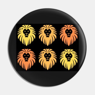 Yellow and orange lions Pin