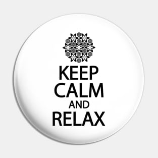 Keep calm and relax typography design Pin