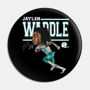 Jaylen Waddle Miami Cartoon Pin