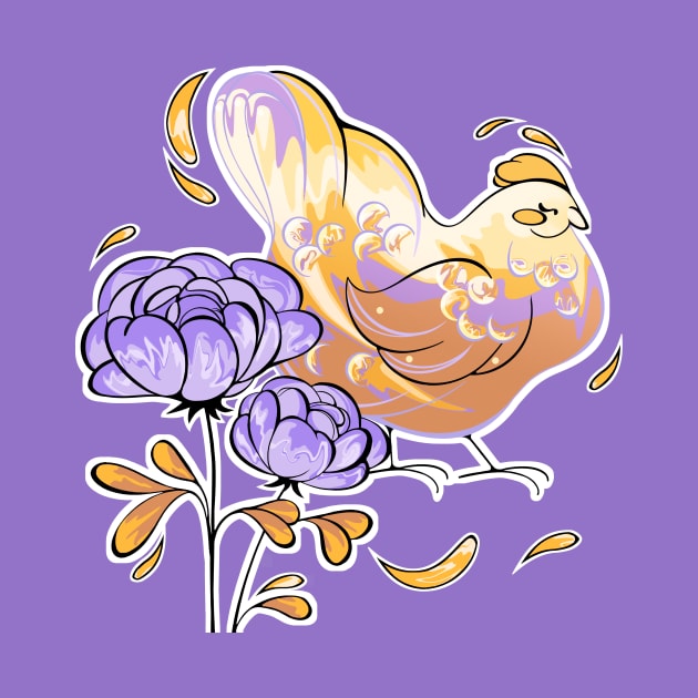 chicken and flowers by Housepainter