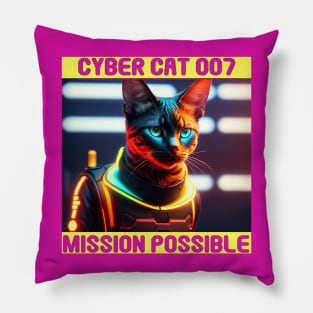 Cat intelligence funny space meme Pillow