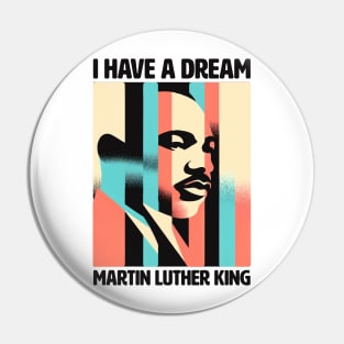 Vision of a Dream MLK Inspirational Portrait Design Dream Legacy Graphics Pin