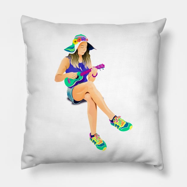 The girl from Saturn by #Bizzartino Pillow by bizzartino