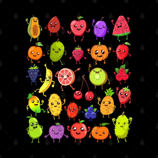 Cartoon Kawaii Fruits by Modern Medieval Design