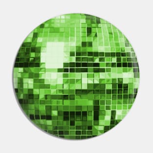 Green Mirrored Disco Ball Pattern Pin