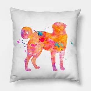 Akbash Dog Watercolor Painting - Orange Pillow