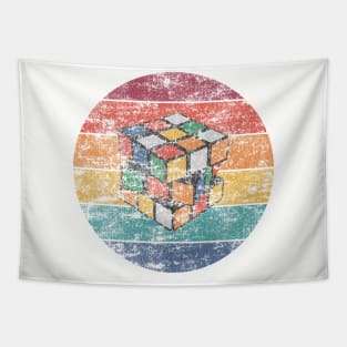 80s toys  Vintage Sunset Cube - Rubik's Cube Tapestry