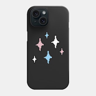 Trans Pride Sparkles Pixel Art Phone Case