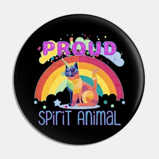 PRIDE Month Proud Spirit Animal Caticorn Pin