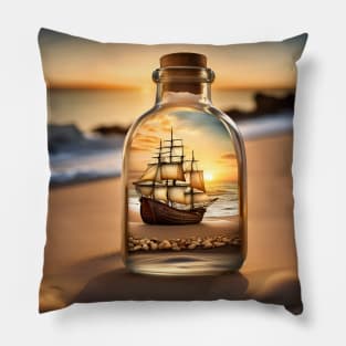 Ship in a Bottle Pillow