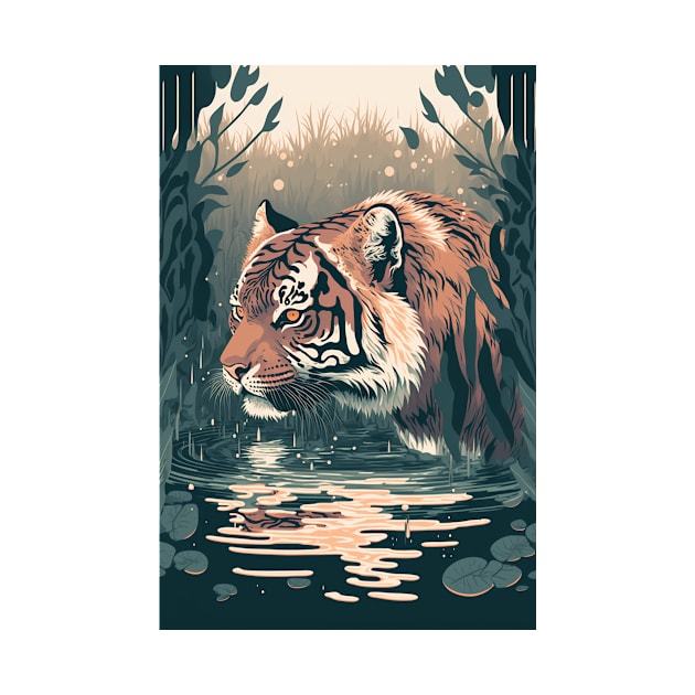 The Tiger's Aquatic Odyssey by Abili-Tees