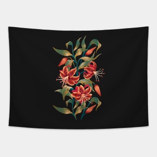 Tiger Lily - Orange Mint Tapestry