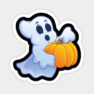 Cute ghost with pumpkin Magnet