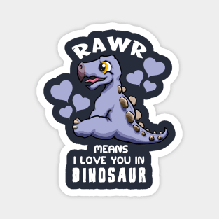 Rawr Means I Love You In Dinosaur Baby Stegosaurus Design Magnet