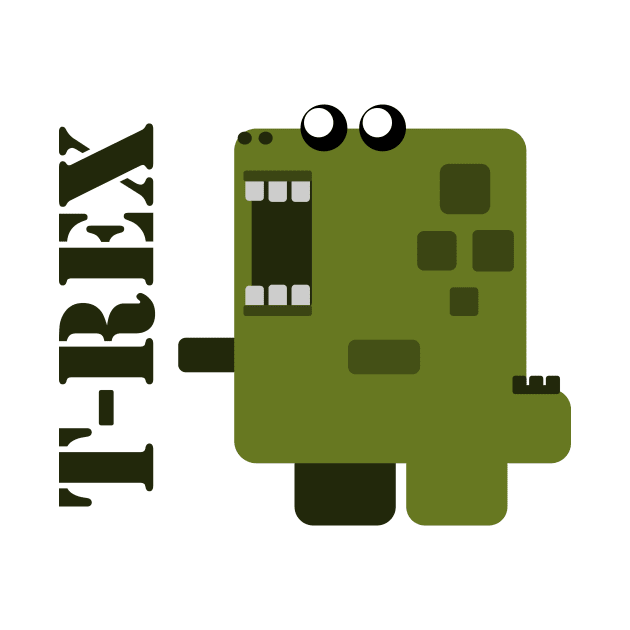 trex rectangle cute character by GNY