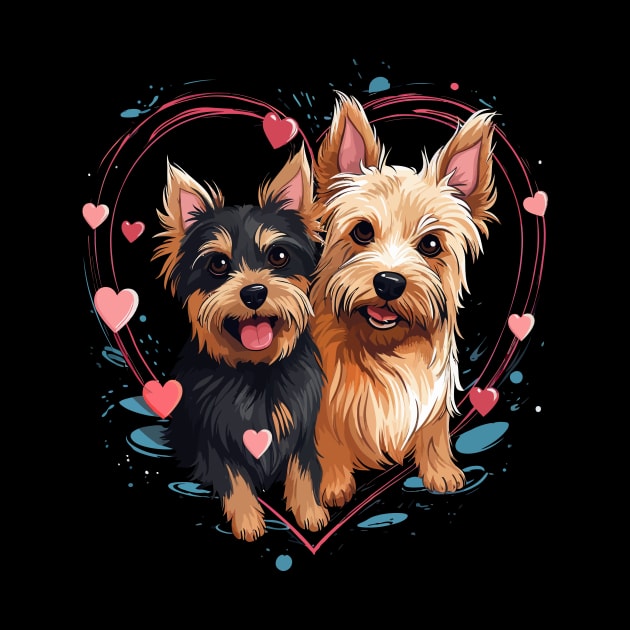 Australian Terrier Couple Valentine by JH Mart