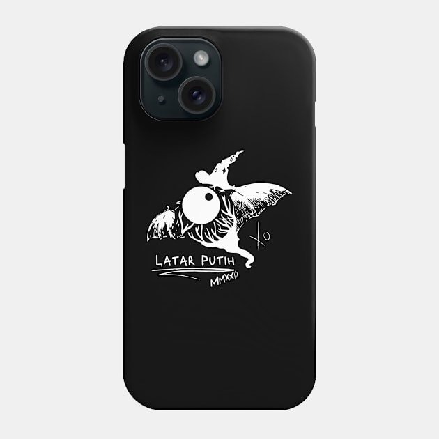 Witch Spooks X Latar Putih (White on Black T-Shirt) Phone Case by Latar Putih