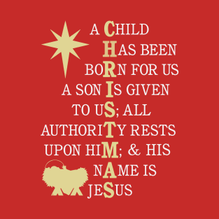 Christmas Acrostic - Isaiah 9:6 T-Shirt