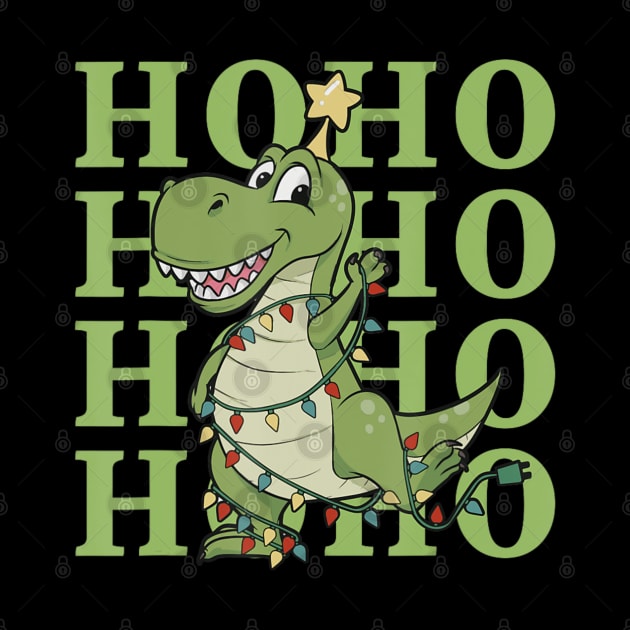 T-Rex Dinosaur Christmas Laughing Sarcasm Humor Laugh by Mitsue Kersting