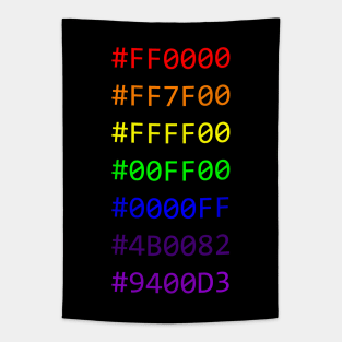 Rainbow Hex Code Tapestry