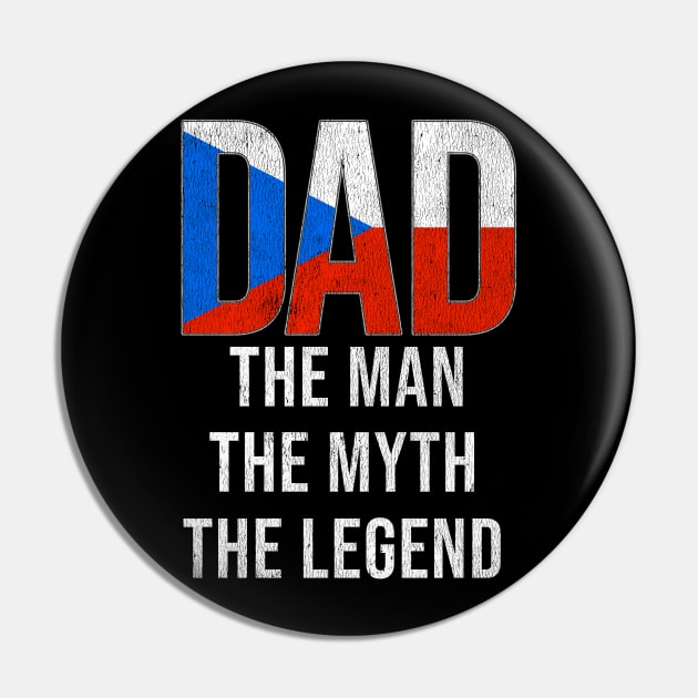 Czech Dad The Man The Myth The Legend - Gift for Czech Dad With Roots From Czech Pin by Country Flags