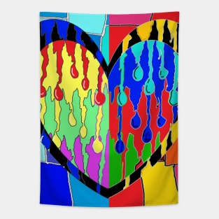 Heart Heart Graffiti Pop Art Tapestry