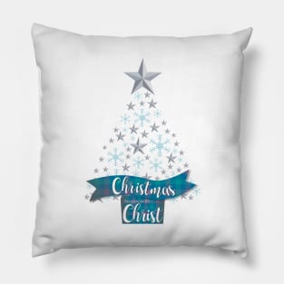 Christmas Begins with Christ Christmas Tree Pillow