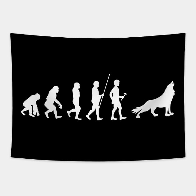 Evolution of Man Druid Wolf Tapestry by pixeptional