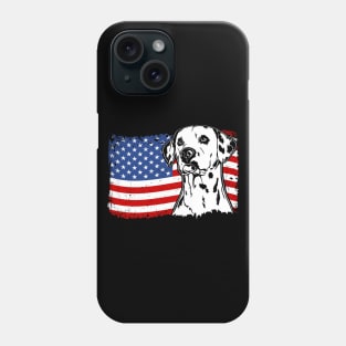 Proud Dalmatian American Flag patriotic dog Phone Case