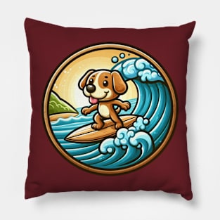 Surfing dog Pillow