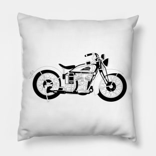 Indian Scout Black Outline Pillow