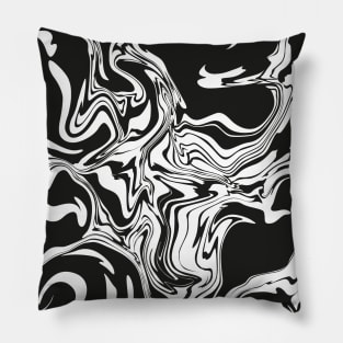 Black and white abstract pattern Pillow