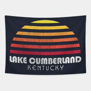 Lake Cumberland Kentucky Sunset Fishing Retro Tapestry