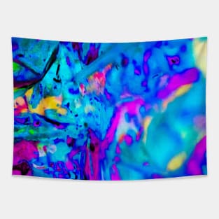 Bright Blue Neon Colors Tapestry