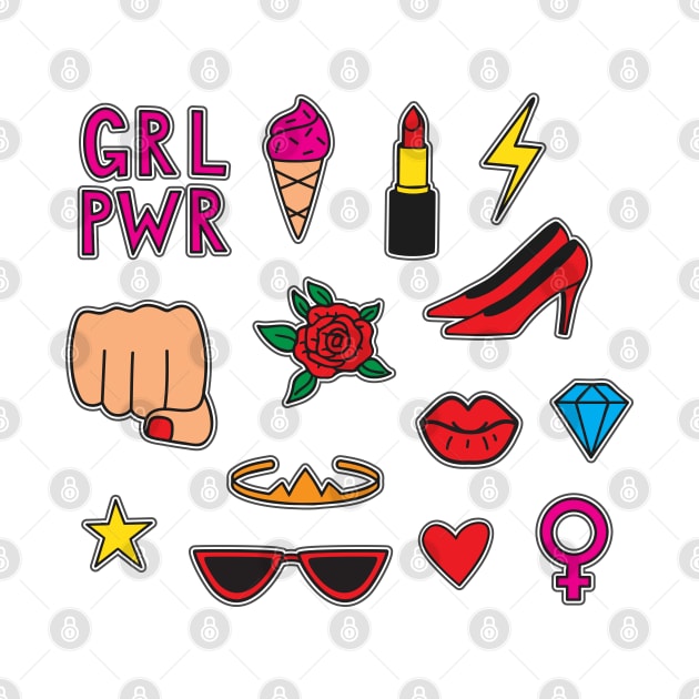 Girl Power stickers set by Eskitus Fashion