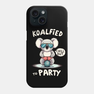 TestKoalified to Party Disco Koala (Back Print) Phone Case