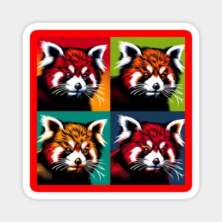 Red Panda Radiance: A Pop Art Magnet