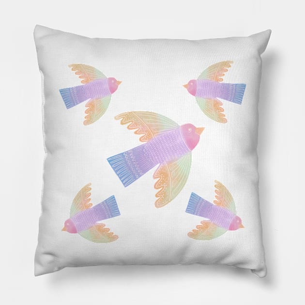 Bird of freedom illustration sticker Pillow by ColorsHappiness