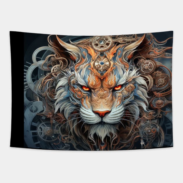 Steampunk Tiger Tapestry by tfortwo