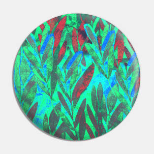 Wild tropical rainforest ruby and emerald leaf background Pin