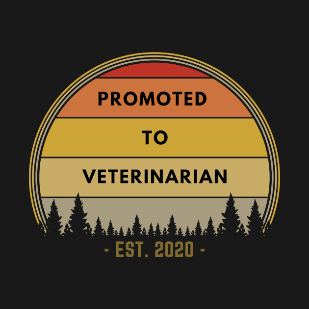 Promoted To Veterinarian EST. 2020 Retro Vintage Sunset by divawaddle