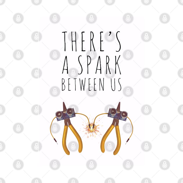 A Spark Between Us - Valentine’s Day/ Anniversary Greeting Card  for girl/boyfriend, wife/husband, partner, children, or loved one - Great for stickers, t-shirts, art prints, and notebooks too by cherdoodles