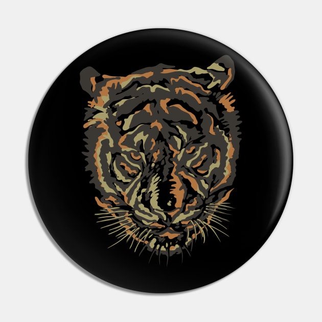 Tiger's Head Pin by katanya78