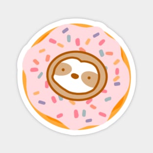 Cute Pink Donut Sloth Magnet