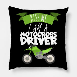 Motocross kiss me driver Pillow